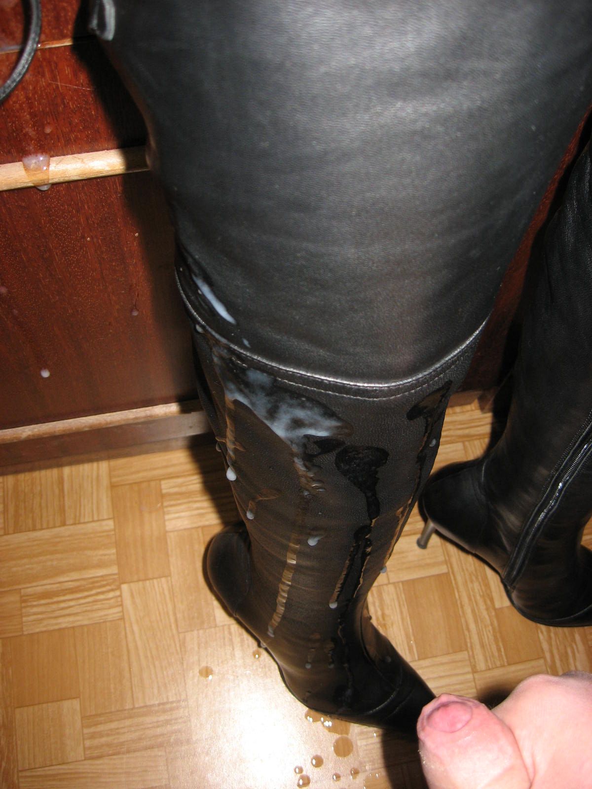 Cum On Leather Boots 76